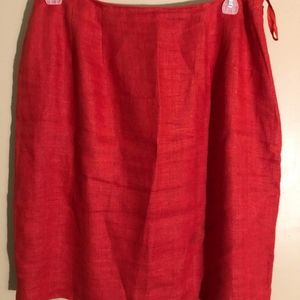 Vintage Red linen skirt